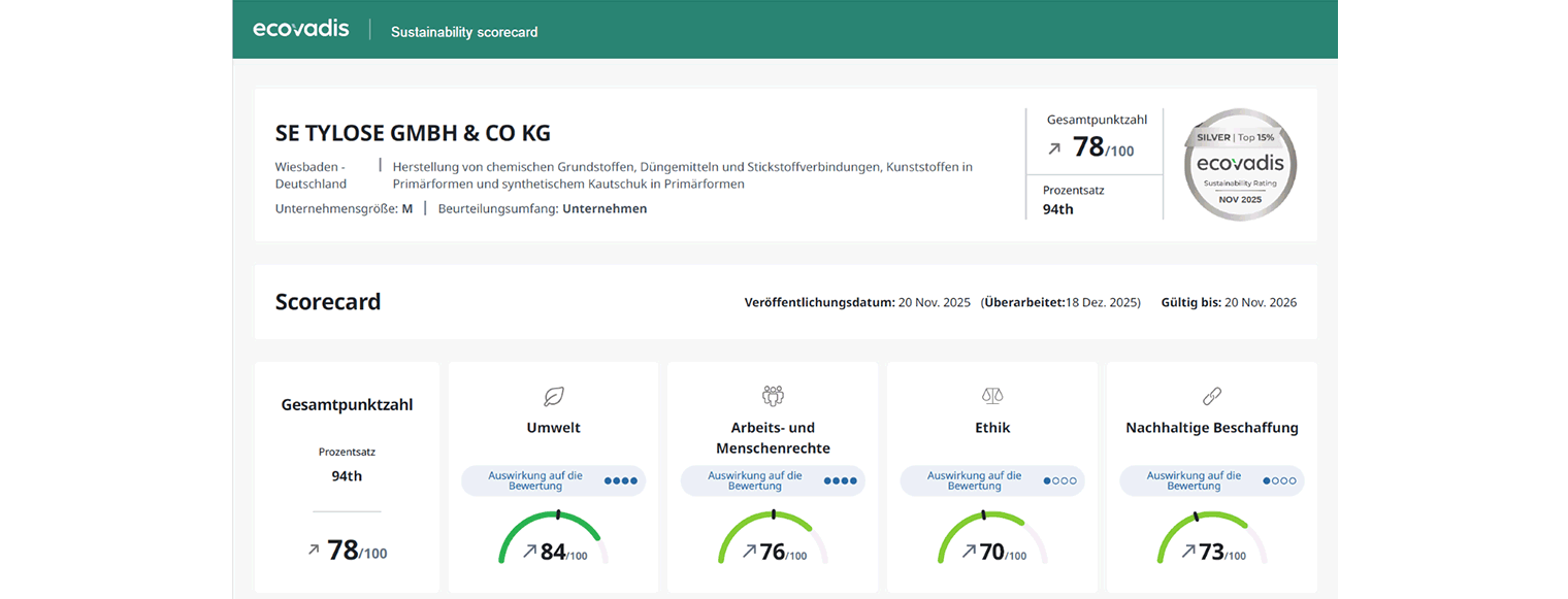 EcoVadis scorecard 2025 de